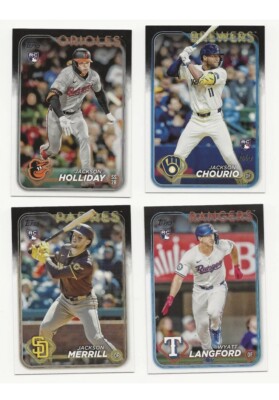 2024 Topps Rookie Variation Complete Set of 4: HOLLIDAY-CHOURIO