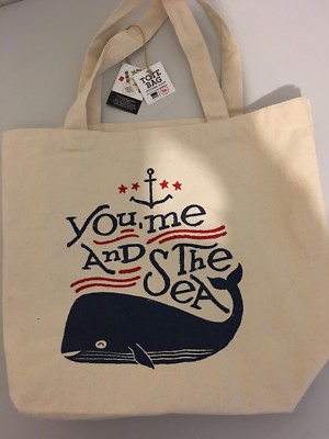 Bag - Cloth  Tote Bag Now Designs, picture of a Whale, new 18x15''