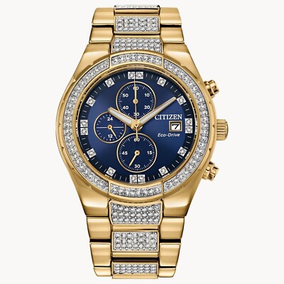 Citizen CA0752-58L Chronograph Crystal Accented Gold-tone Men's Watch $625