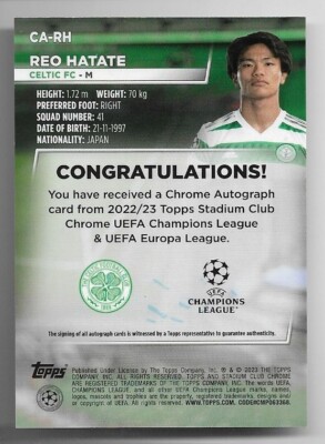 Topps stadium club chrome auto グラスノー 2022-23 Topps Stadium Club Chrome UEFA Autograph Auto Card