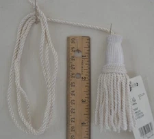 Curtain & Chair Tie Back -39" Cording w/ 4" Key Tassel - White - T053