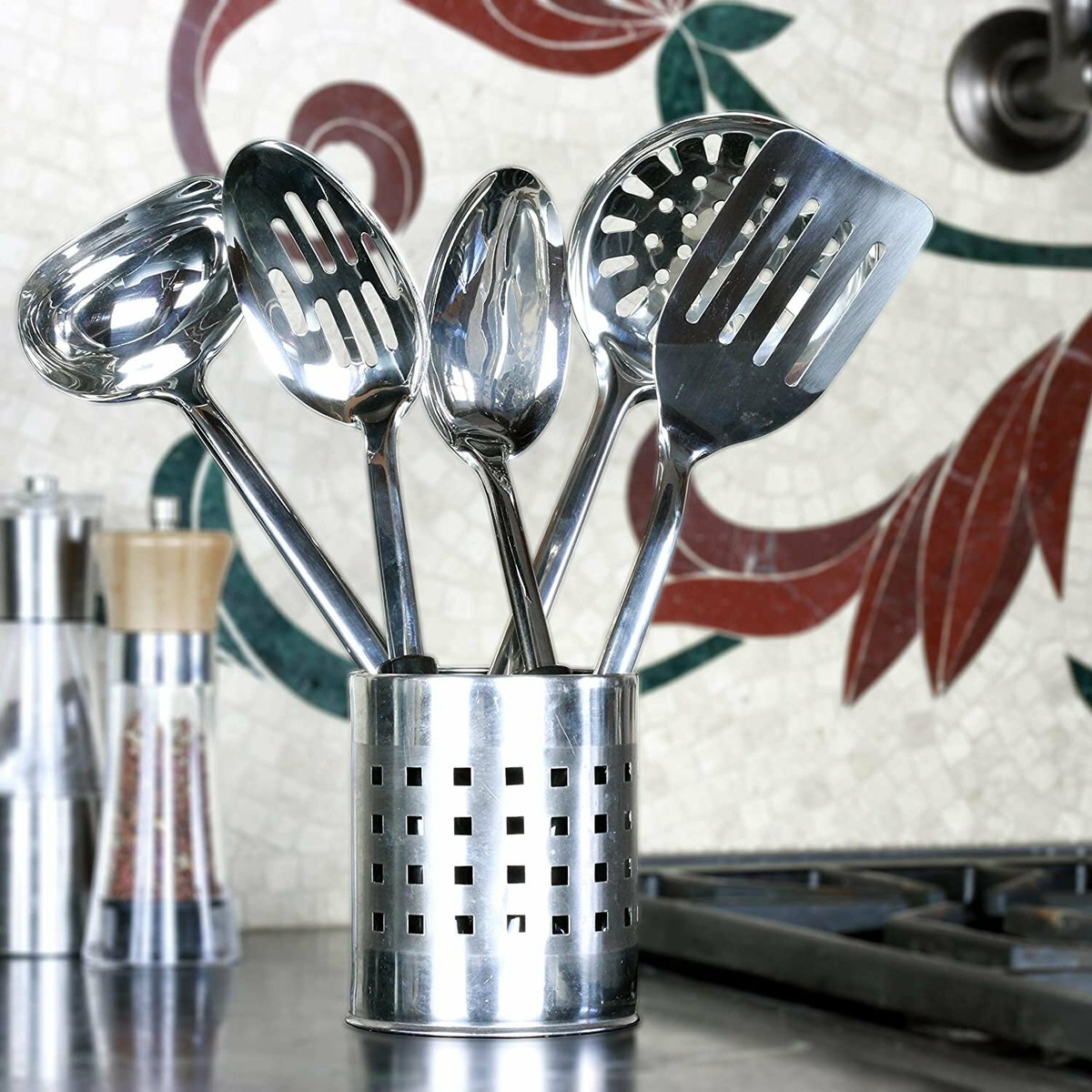Beijiyi Edelstahl-Spatel-Set – 3-teilig, Mit Silikongriffen – Für Gusseisenpfannen, Grill, Pfannkuchen, Burger & Mehr