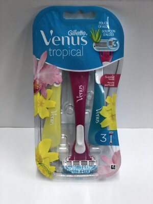 Gillette VENUS TROPICAL Razors for Women 3 ct Free And Fast Shipping