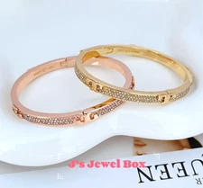 Holiday Sale! Tory, Crystal Sheif-T Hinged Bracelet Gold/Rose Gold