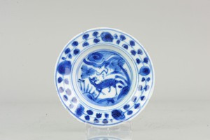 Antique Chinese Wanli Small Kraak Plate Deer Porcelain Ming Snuff Tabacco