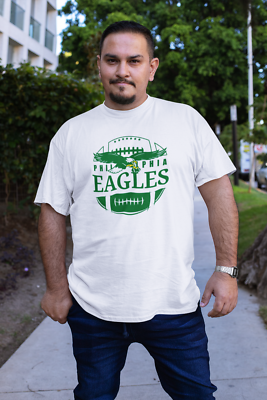 Vintage Style Philadelphia Eagles White T-Shirt Men 2XL New