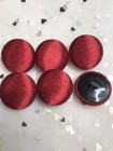 <!--F#f_0-->Aussie Made! 6 X 23mm Red Satin Covered Shank Buttons Red Buttons<!--F/-->