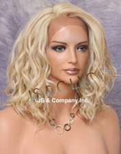 Human Hair blend Heat OK Full Lace Front Wig Blonde mix Natural ppq 613/27
