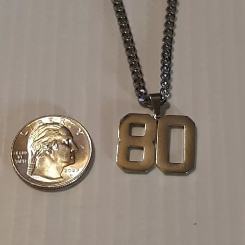 #50-#99 SPORTS FOOTBALL NUMBER Pendant Charm / 18"-24" STAINLESS CHAIN NECKLACE - 第 49/77 張圖片