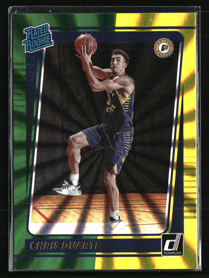 Chris Duarte 2021 Donruss RR Green Yellow Laser #223 RC Basketball Card