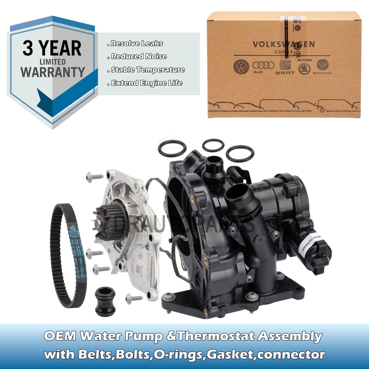 OEM Water Pump Thermostat Assy For Audi A3 A4 A5 A6 Q5 Q7 TT VW