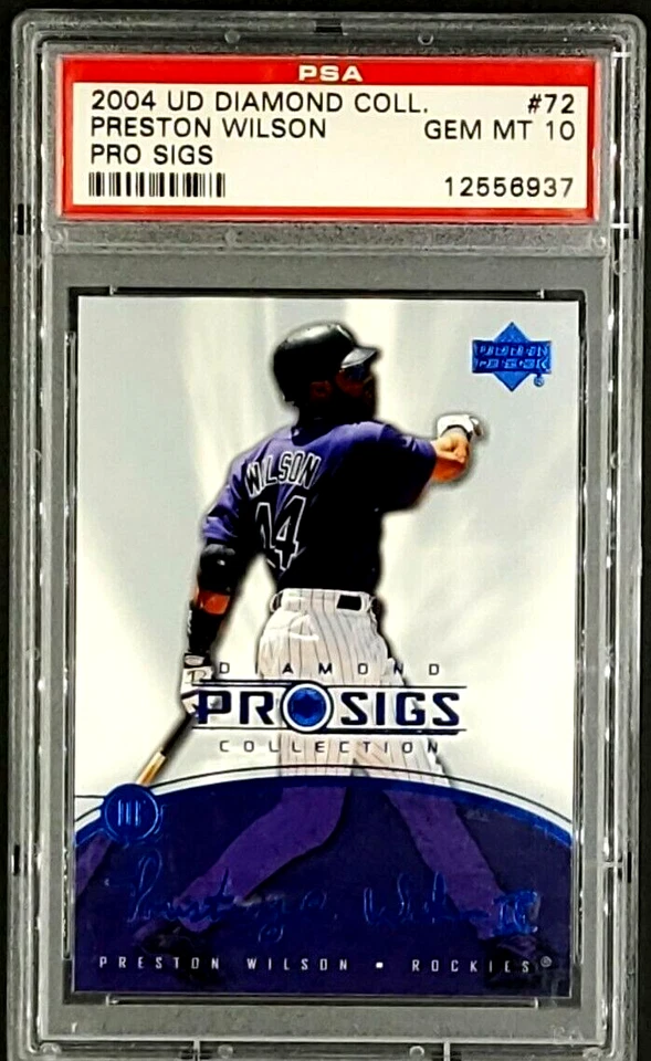 2004 UD Upper Deck Diamond Collection Pro Sigs #72 Preston Wilson PSA 10 POP 1 - Image 4 of 4