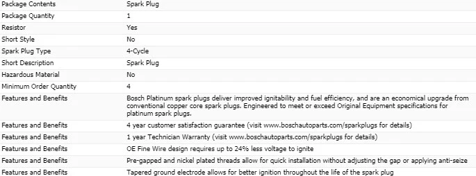 6 Spark Plugs Bosch Platinum For 2010-2015 CHEVROLET CAMARO V6-3.6L - Image 4 of 4