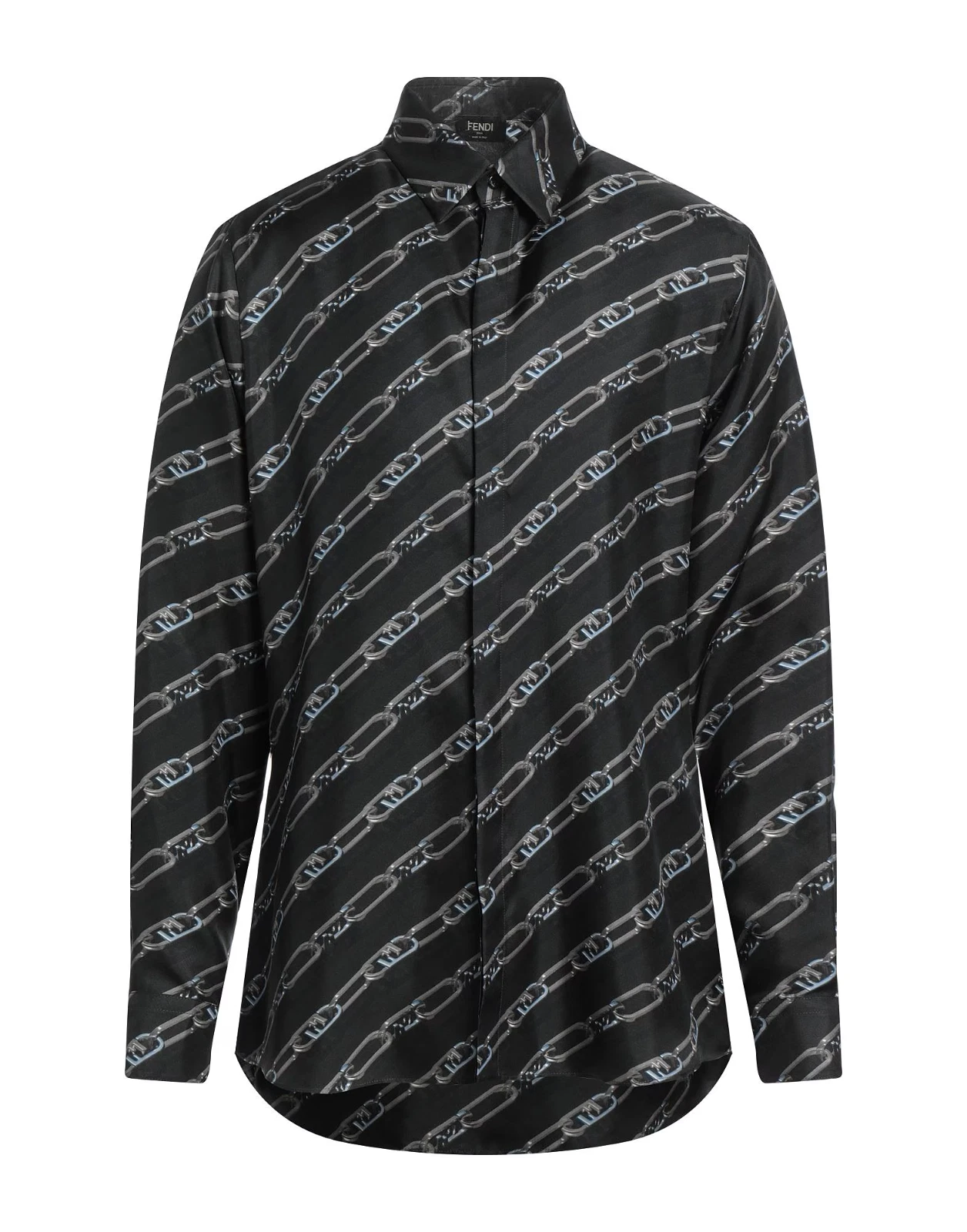 Fendi — Fendi FF O LOCK Silk Twill Shirt. 40/15.75/M
