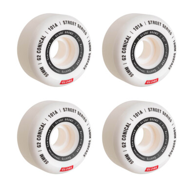 Globe G2 Conical Street Skateboard Wheels - White/Essential 55mm
