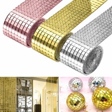 1 Roll Mirror Glass Mosaic Tiles Self Adhesive Wall Sticker Decal Home Decor