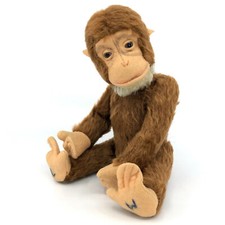 Schuco Tricky Monkey Yes No Chimp Mohair Plush 26cm 10in 1950s Glass Eyes Vtg