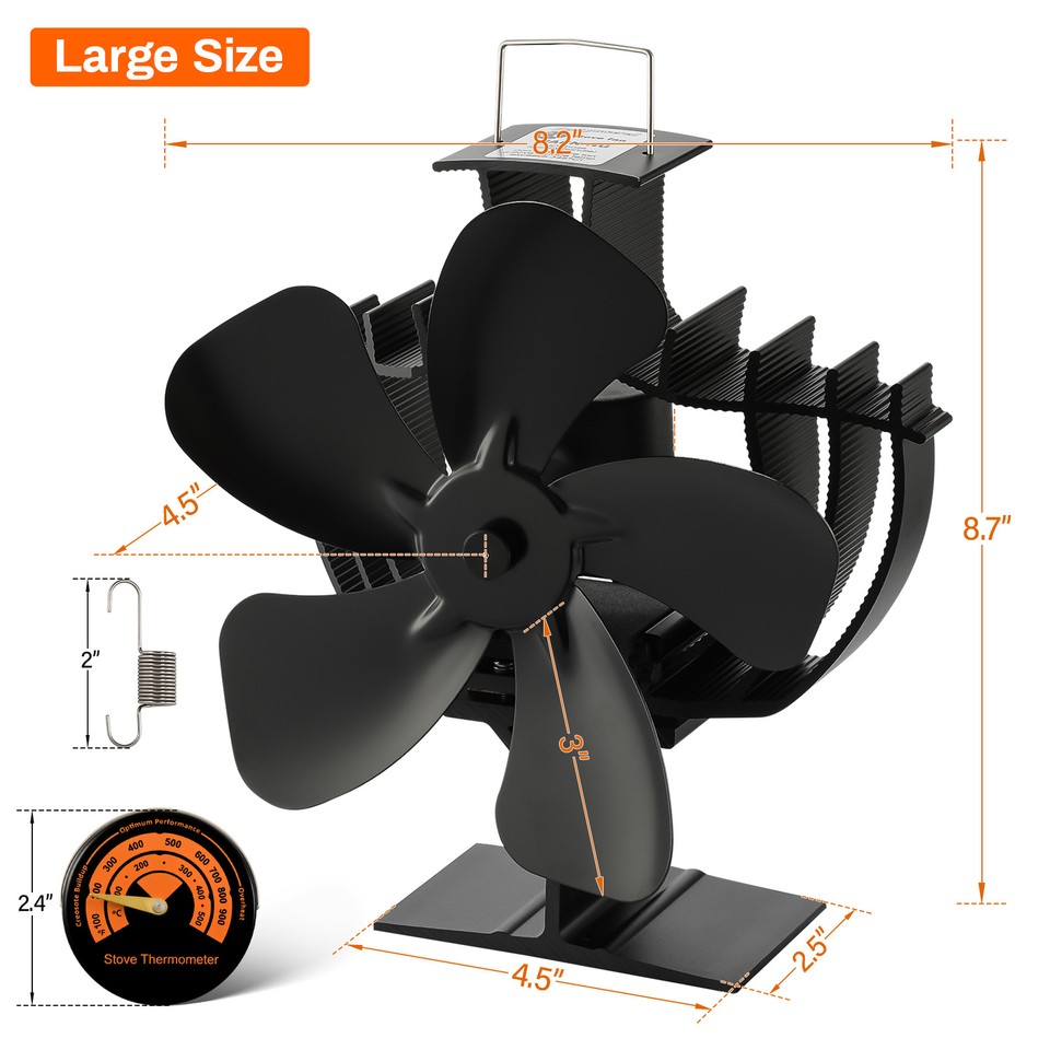 Mr. Fan Heat Powered Wood Stove Fan for Buddy Mr Heater 60° Rotating Eco ...