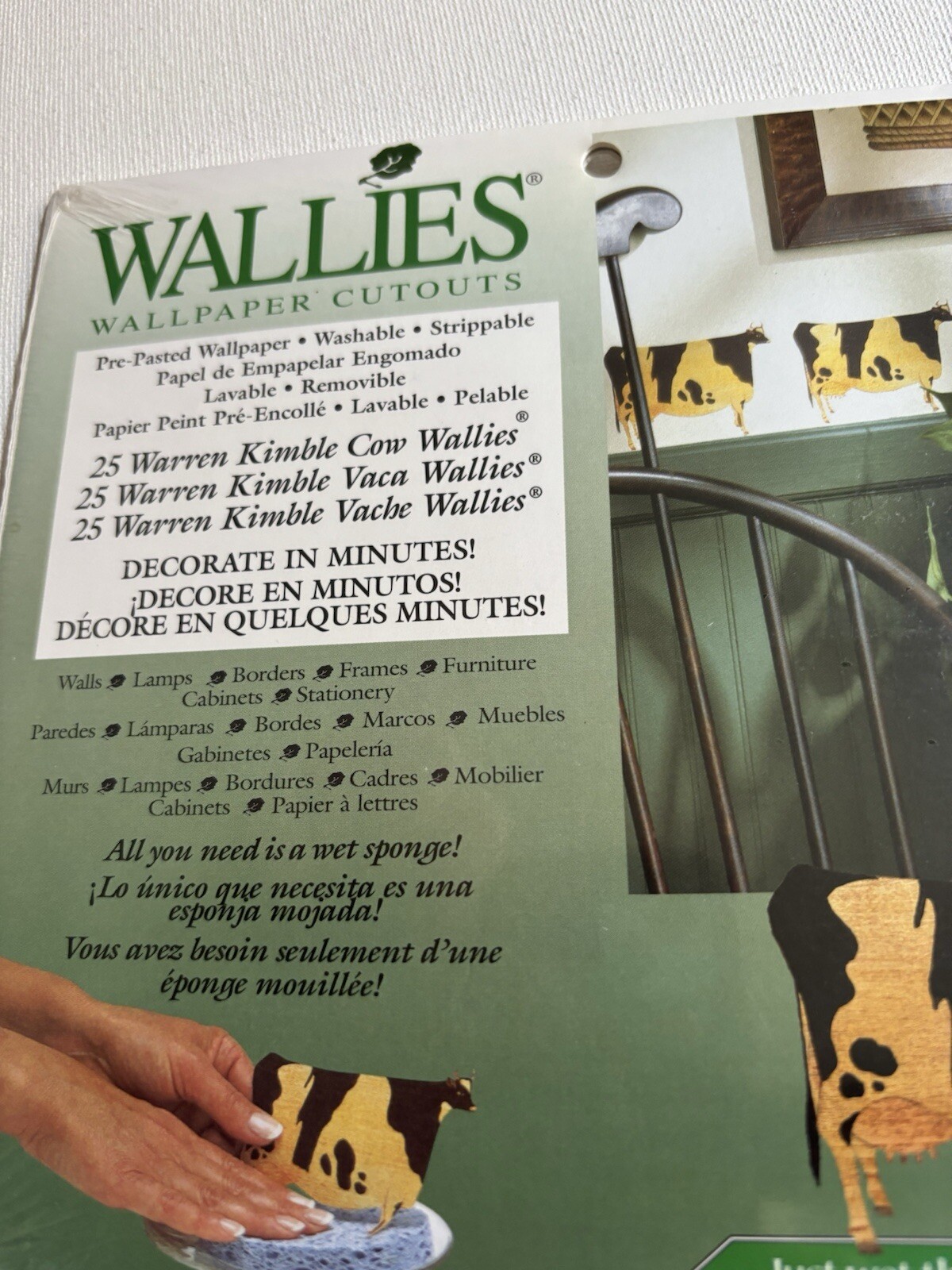 25 COWS Wallpaper Cutouts by Wallies NEW Decoupage Decor Warren Kimble