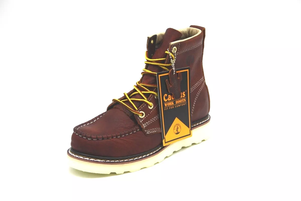 MEN S CACTUS FOOTWEAR WORK BOOT 6070M BROWN OIL RESISTANT MAXIUM COMFORT