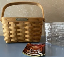 98' LONGABERGER Dresden Tour Basket II Swing Handle W/plastic Protector & Card