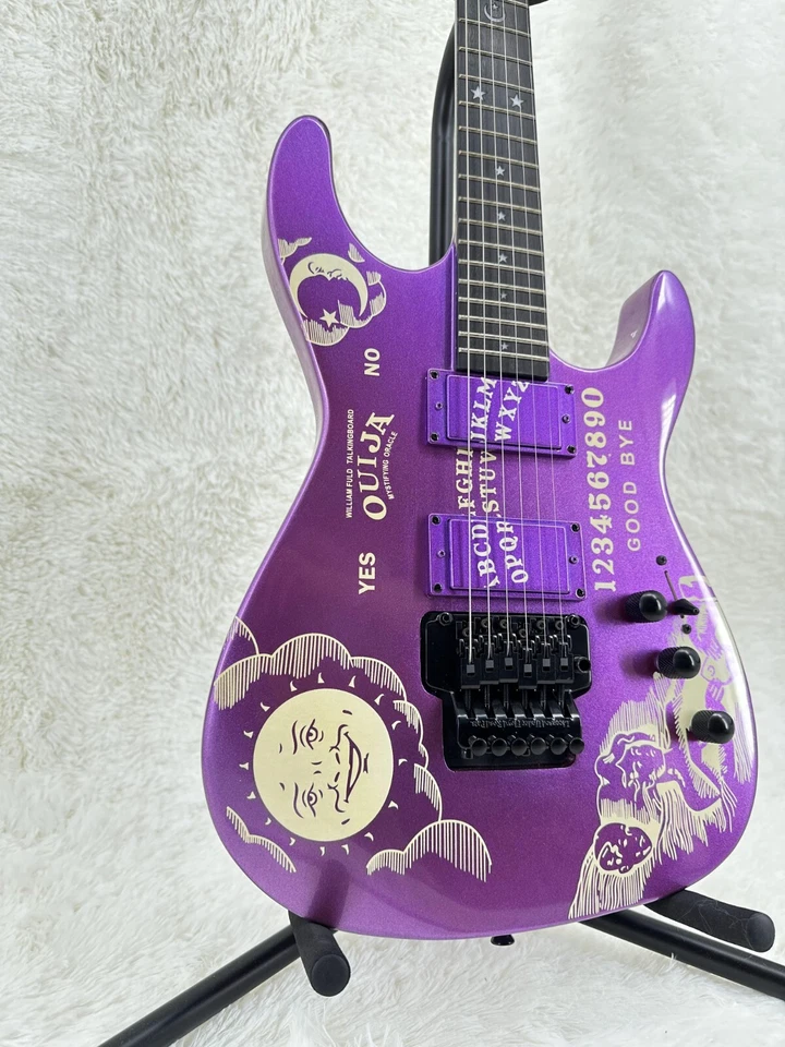 ESP Kirk Hammett Metallic Purple Ouija Board E-Gitarre Mahagoni Korpus - Bild 2 von 4