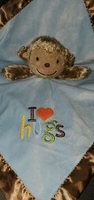 Carters Just One You I Love Hugs Blue Brown Monkey Rattle Security Blanket Lovey