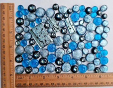 100 Plus Assorted Handcrafted Dichroic Glass Cabochons/Lot/Jewelry Making/COE 90