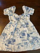 Show Me Your MuMu Coquette Light Blue Floral Mini Women’s Dress Size Medium