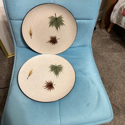 Vintage Harmony House Dinner Plates Maple Leaf Japan Set Of 2 Pebbled Mcm