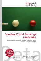 Lambert M. Surhone (U. A.) | Snooker World Rankings 1980/1981 | Taschenbuch