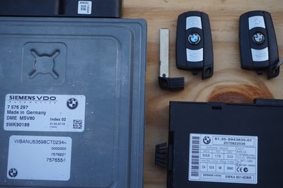 2008 BMW 528i 3.0L E60 DME 7576297 CAS3 6943835 ECU with Two Key Fob MSV80.0