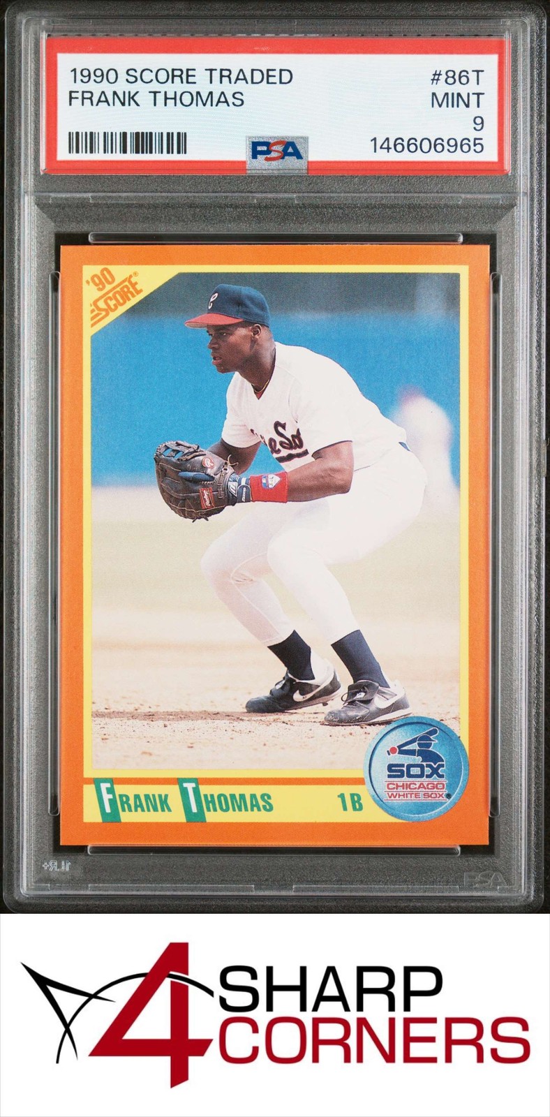1990 SCORE TRADED #86T FRANK THOMAS RC WHITE SOX HOF PSA 9 view 1