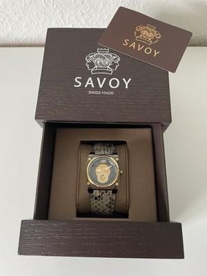 SAVOY Damen Luxus Uhr *NEU* Fullset Leder Faltschließe Schlange