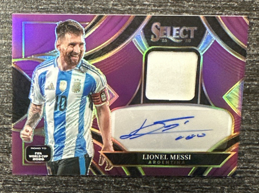 LIONEL MESSI - 2025-26 Panini Select FIFA World Cup PURPLE PATCH AUTO 81/99 SP