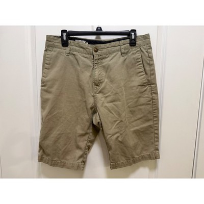 Volcom Corpo Class Mens Khaki Chino Shorts Tan Size 31 Skater Streetwear