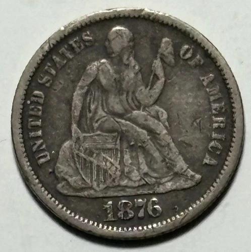 1876 Seated Liberty Dime — VF Condition, Original Surfaces 🔥