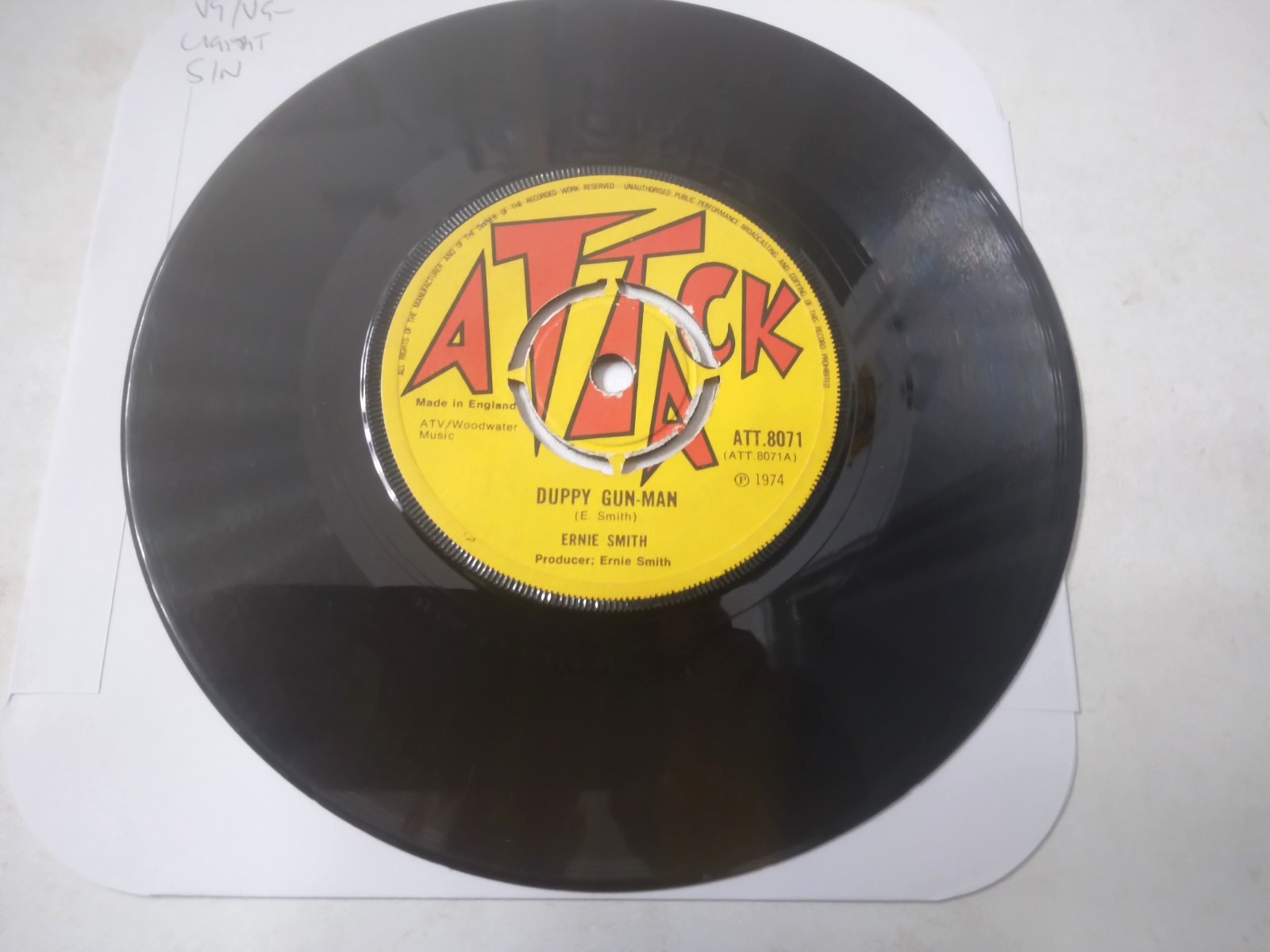 Ernie Smith – Duppy Gun-Man - 7" Vinyl Single 1974