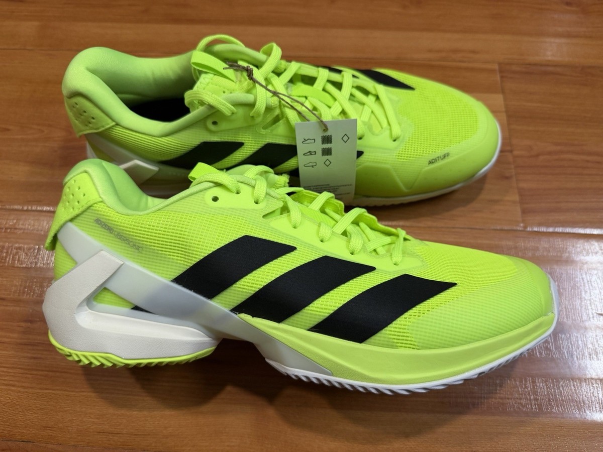 Size 10.5 - adidas Adizero Ubersonic 5 Clay Lucid Lemon Black