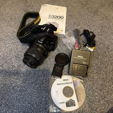 Nikon D3200 Camera with Nikon AFS DX ED 18 55 mm GII lens-S/C 3,043+Extras