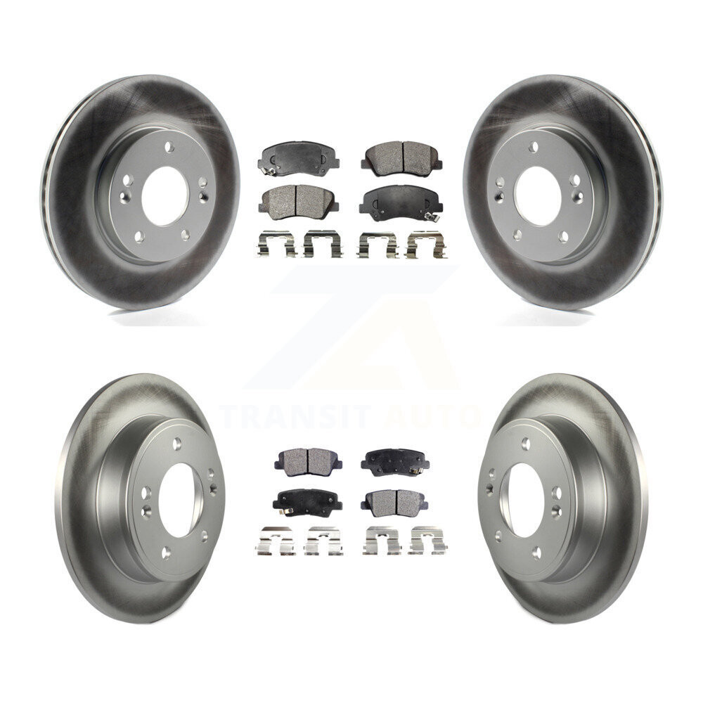 Hyundai Elantra GT Kia Forte Ceramic Brake Pad Kit with Coated Rotors