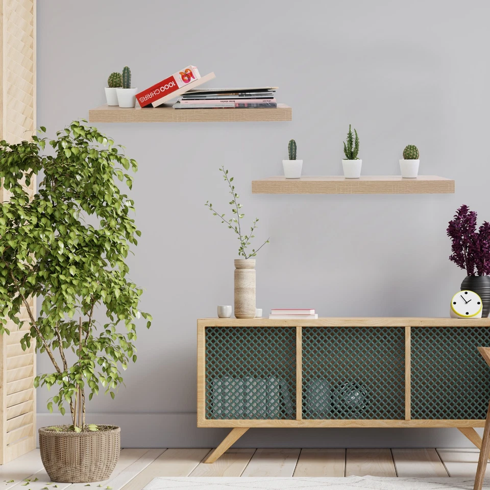 Estante Wand-Board de Libros Aspecto Madera Flotante 23,5 Hasta 118 CM Elección - Imagen 2 de 2