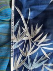 Stunning Dark Blue Bamboo Pattern Polished Cotton 1980sTextile 3.75 yards — photo 4