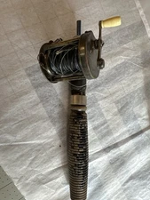 Vintage Fishing Reel And Partial Rod Unknown Manufacturer