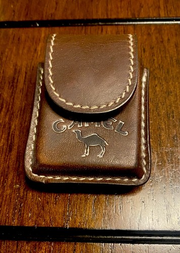 Vintage 1990's leather Camel Cigarettes Zippo lighter Belt holster - EUC