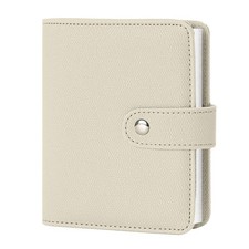4x6 Small Photo Album Faux Leather 32 Pockets Beige
