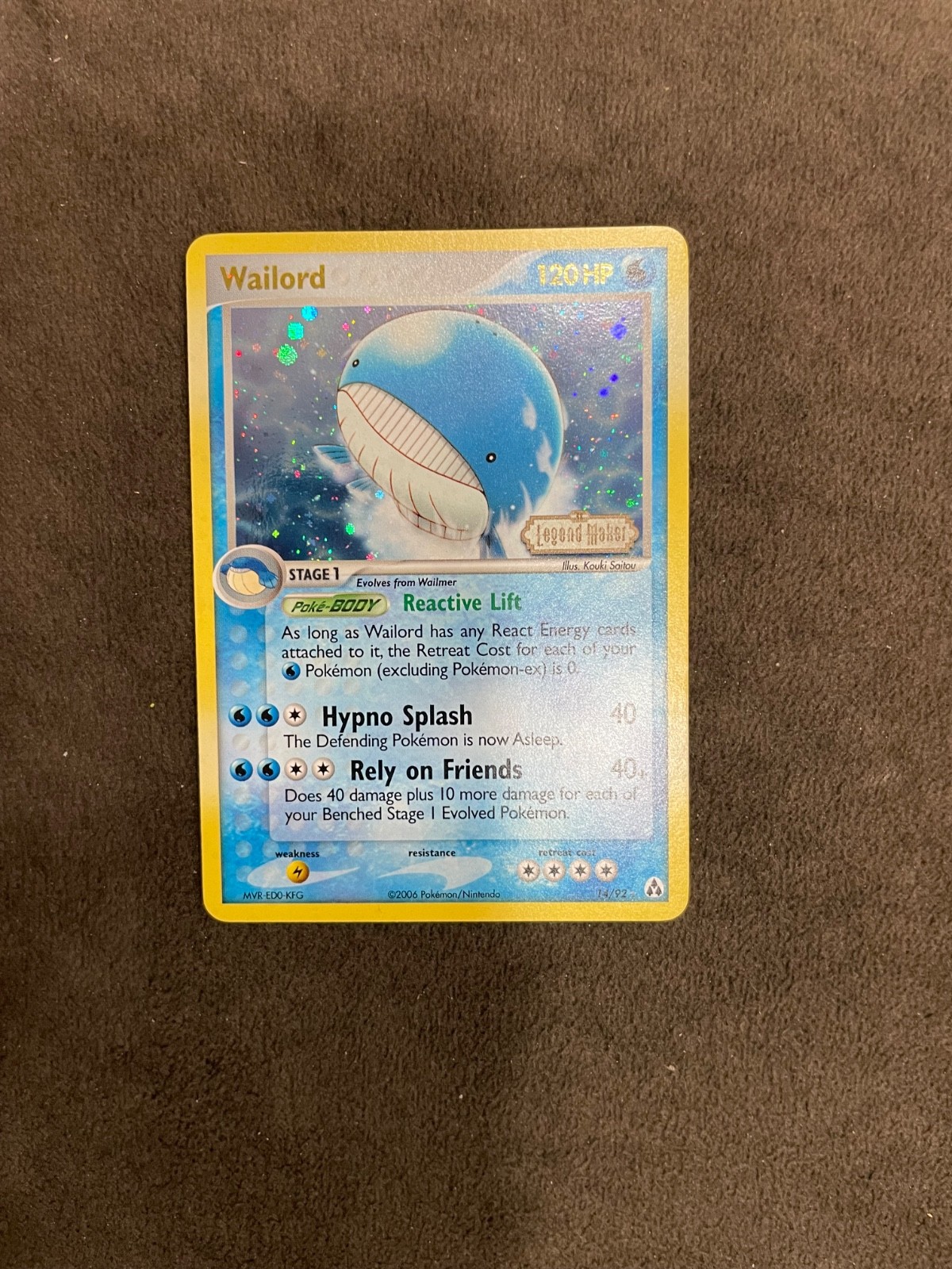 Wailord 14/92 EX Legend Maker Stamped Reverse Holo Rare NM