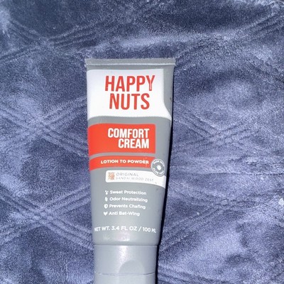 Happy Nuts Comfort Cream Lotion-to-Powder Sandalwood Zest 3.4 fl oz Vegan