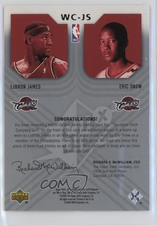 Combos ganadores SPx 2004-05 LeBron James Eric Snow #WC-JS Foto 2 de 2