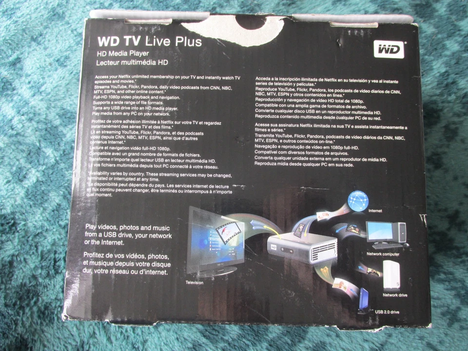 Western Digital WD TV Live Plus HD Media Player Streamer HDMI 1080P - Image 2 of 2